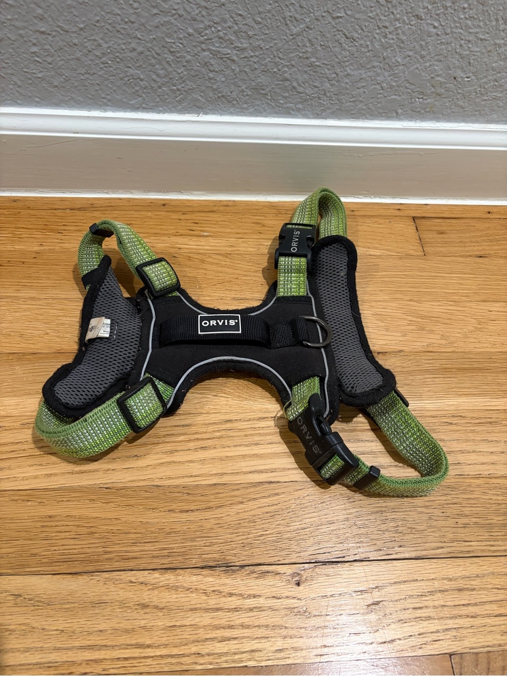 Orvis Green and Black Padded Dog Harness